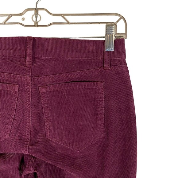 LOFT Made and Love Corduroy Pants Women 24P Modern Straight Burgundy Jeans Slack - Picture 4 of 11